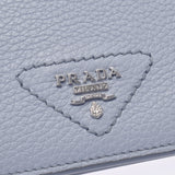 PRADA プラダ コンパクトウォレット グレー レディース レザー 二つ折り財布 Aランク 中古 銀蔵