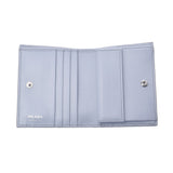 Prada Prada紧凑型钱包灰色女士皮革Bi -fold Callet A等级用Ginzo