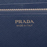 PRADA Prada Trading Case Black Gold Bracket 1mL188 Unisex Safiano Long Wallet B Rank Used Ginzo