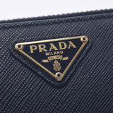 PRADA プラダ トレベルケース 黒 ゴールド金具 1ML188 ユニセックス サフィアーノ 長財布 Bランク 中古 銀蔵