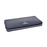 PRADA Prada Trading Case Black Gold Bracket 1mL188 Unisex Safiano Long Wallet B Rank Used Ginzo