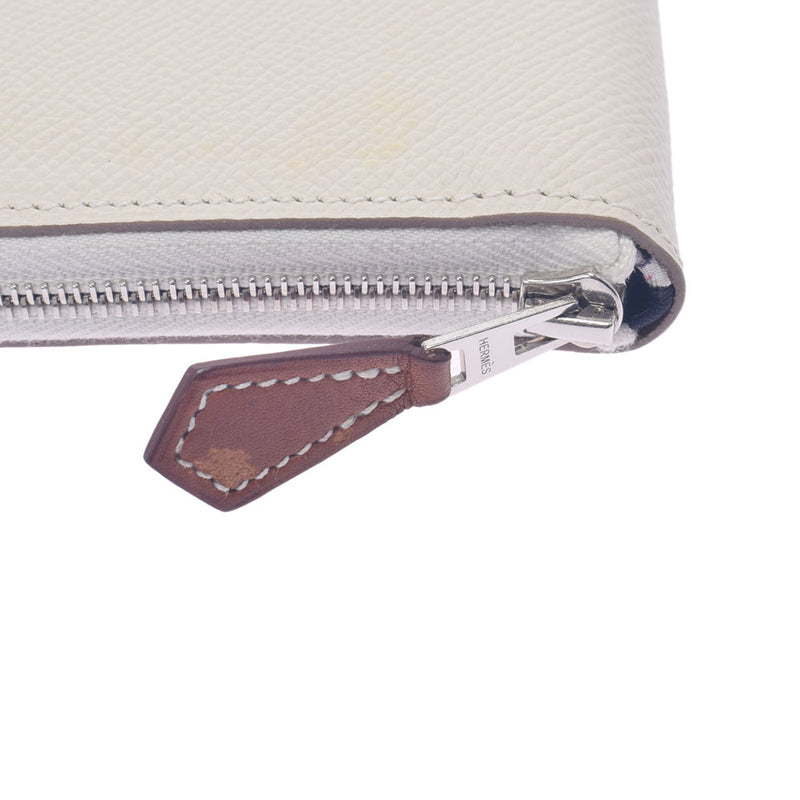 HERMES Hermes Azapring Silkin Cle Silver Bracket X engraved (around 2016) Ladies Vo Epson Long Wallet AB Rank Used Ginzo
