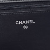 CHANEL Chanel Boy Chanel Chain Wallet Black Black Bracket Ladies Ram Skin Chain Wallet A Rank used Ginzo