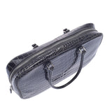 HERMES Hermes Plum Elan Graphite Silver Bracket □ F engraved (around 2002) Ladies Porosus Handbag AB Rank Used Ginzo