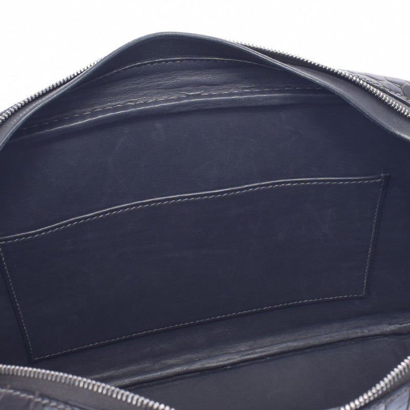 HERMES Hermes Plum Elan Graphite Silver Bracket □ F engraved (around 2002) Ladies Porosus Handbag AB Rank Used Ginzo