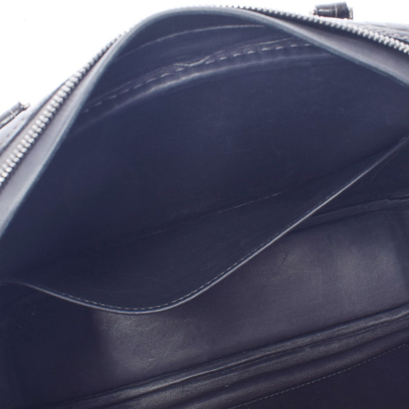 HERMES Hermes Plum Elan Graphite Silver Bracket □ F engraved (around 2002) Ladies Porosus Handbag AB Rank Used Ginzo