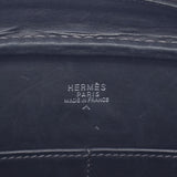 HERMES Hermes Plum Elan Graphite Silver Bracket □ F engraved (around 2002) Ladies Porosus Handbag AB Rank Used Ginzo