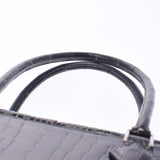 HERMES Hermes Plum Elan Graphite Silver Bracket □ F engraved (around 2002) Ladies Porosus Handbag AB Rank Used Ginzo