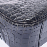 HERMES Hermes Plum Elan Graphite Silver Bracket □ F engraved (around 2002) Ladies Porosus Handbag AB Rank Used Ginzo