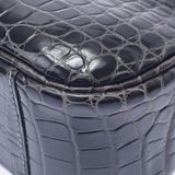 HERMES Hermes Plum Elan Graphite Silver Bracket □ F engraved (around 2002) Ladies Porosus Handbag AB Rank Used Ginzo