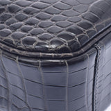 HERMES Hermes Plum Elan Graphite Silver Bracket □ F engraved (around 2002) Ladies Porosus Handbag AB Rank Used Ginzo