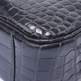 HERMES Hermes Plum Elan Graphite Silver Bracket □ F engraved (around 2002) Ladies Porosus Handbag AB Rank Used Ginzo