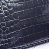 HERMES Hermes Prium Elan Black Gold Bracket □ E engraved (around 2001) Ladies Porosus Handbag AB Rank Used Ginzo