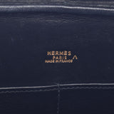 HERMES Hermes Prium Elan Black Gold Bracket □ E engraved (around 2001) Ladies Porosus Handbag AB Rank Used Ginzo