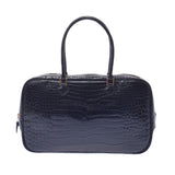 HERMES Hermes Prium Elan Black Gold Bracket □ E engraved (around 2001) Ladies Porosus Handbag AB Rank Used Ginzo