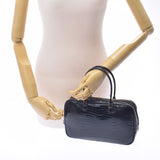 HERMES Hermes Prium Elan Black Gold Bracket □ E engraved (around 2001) Ladies Porosus Handbag AB Rank Used Ginzo