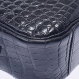 HERMES Hermes Prium Elan Black Gold Bracket □ E engraved (around 2001) Ladies Porosus Handbag AB Rank Used Ginzo