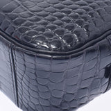 HERMES Hermes Prium Elan Black Gold Bracket □ E engraved (around 2001) Ladies Porosus Handbag AB Rank Used Ginzo