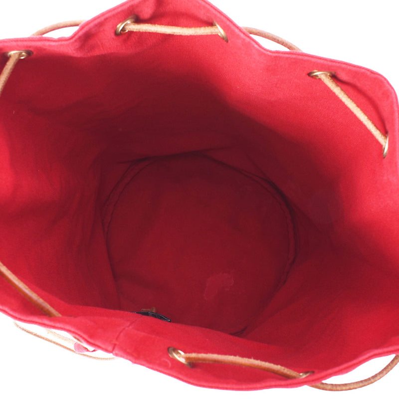 HERMES Hermes Polon Red Unisex Canvas Shoulder Bag AB Rank used Ginzo