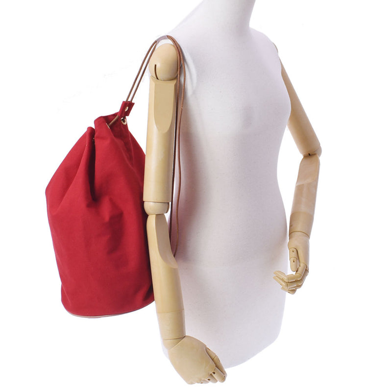 HERMES エルメス ポロション 赤 ユニセックス キャンバス ショルダーバッグ ABランク 中古 銀蔵