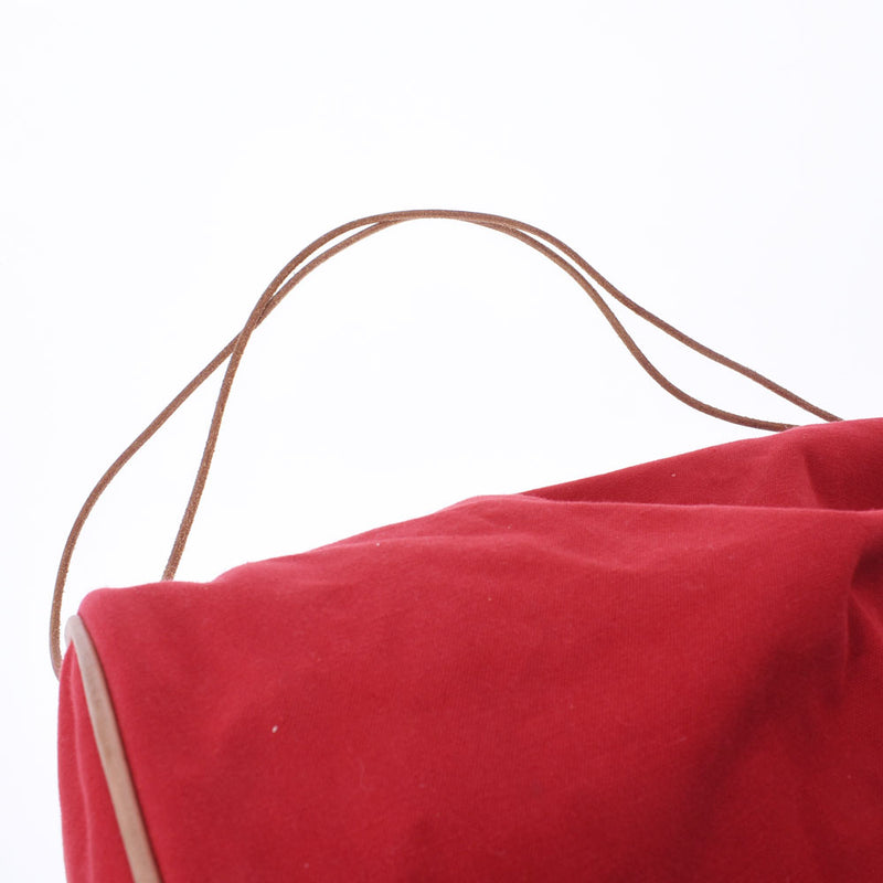 HERMES エルメス ポロション 赤 ユニセックス キャンバス ショルダーバッグ ABランク 中古 銀蔵