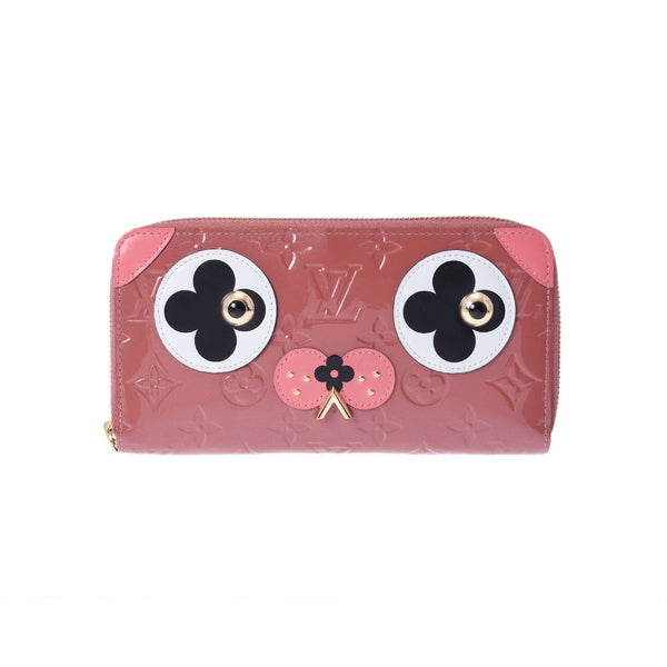 路易威顿路易斯·维昂顿韦尔尼Zippy Wallet 2018 Limited狗Motifrose M90492女士Monogram Monogram Verni Wallet A级使用Ginzo