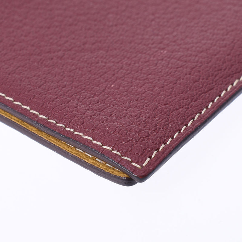 HERMES Hermes Bicolor Bordeaux/Yellow □ L engraved (around 2008) Unisex Shable notebook cover AB rank used Ginzo
