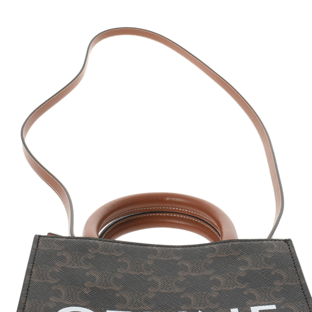 コキンちゃん♡即購入可能 CELINE ミニバーティカル セリーヌミニバーティカルカバ 2WAY 茶 レディース PVC ハンドバッグ