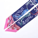 HERMES Hermes Twilly New Tag Stirrup/Remix/Remix Navy Ladies Silk 100 % Scarf AB Rank Used Ginzo