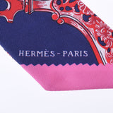 HERMES Hermes Twilly New Tag Stirrup/Remix/Remix Navy Ladies Silk 100 % Scarf AB Rank Used Ginzo