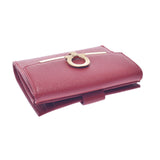 SALVATORE FERRAGAMO Ferragamo Ganchini Brigade W Hock Wallet Red Gold Bracket 22C877 Ladies Calf Born Wallet Unused Ginzo