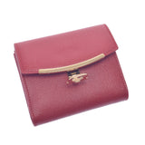 SALVATORE FERRAGAMO Ferragamo Ganchini Brigade W Hock Wallet Red Gold Bracket 22C877 Ladies Calf Born Wallet Unused Ginzo