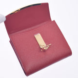 SALVATORE FERRAGAMO Ferragamo Ganchini Brigade W Hock Wallet Red Gold Bracket 22C877 Ladies Calf Born Wallet Unused Ginzo