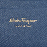 SALVATORE FERRAGAMO Ferragamo Ganchini Brigade W Hook Wallet Dark Blue Gold Gold Bracket 22C877 Unisex Calf Born Wallet Unused Ginzo