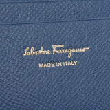 SALVATORE FERRAGAMO Ferragamo Ganchini Brigade W Hook Wallet Dark Blue Gold Gold Bracket 22C877 Unisex Calf Born Wallet Unused Ginzo