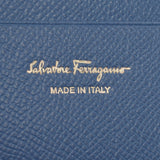 SALVATORE FERRAGAMO Ferragamo Ganchini Brigade W Hook Wallet Dark Blue Gold Gold Bracket 22C877 Unisex Calf Born Wallet Unused Ginzo