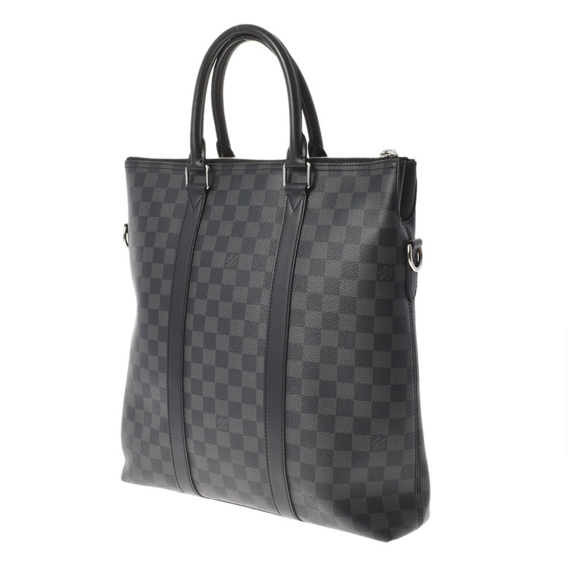 LOUIS VUITTON Louis Vuitton Damier Graphit Anton Tote 2WAY Black/Gray N40000 Men's Damier Graphit Canvas Tote Bag A Rank used Ginzo