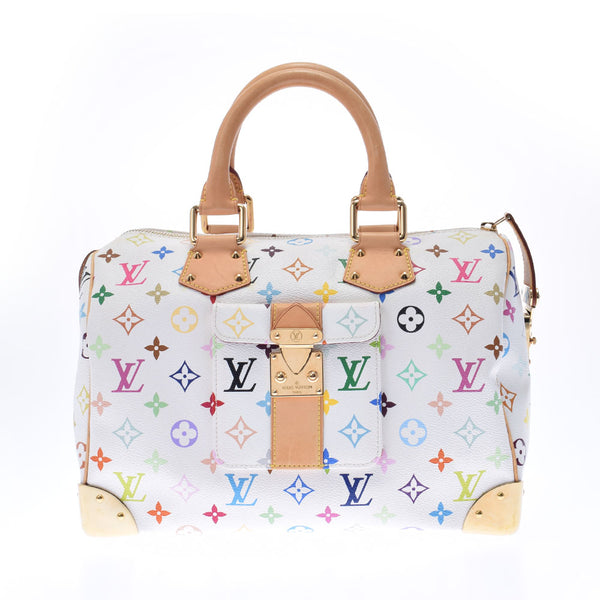 LOUIS VUITTON Louis Vuitton Multicolor Speedy 30 Bron (White) M92643 Ladies Monogram Multicolor Handbag AB Rank Used Ginzo