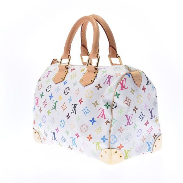 LOUIS VUITTON Louis Vuitton Multicolor Speedy 30 Bron (White) M92643 Ladies Monogram Multicolor Handbag AB Rank Used Ginzo