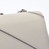 CHANEL Chanel Bicolor Chain White/Beige Silver Bracket Ladies Caviar Skin Shoulder Bag A Rank used Ginzo