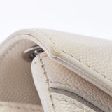 CHANEL Chanel Bicolor Chain White/Beige Silver Bracket Ladies Caviar Skin Shoulder Bag A Rank used Ginzo