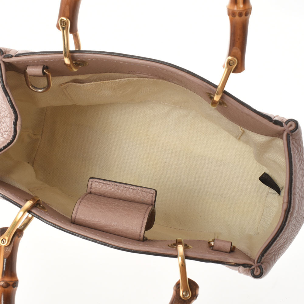 Gucci Bamboo 2way Pink beige gold hardware Ladies Handbag 368823