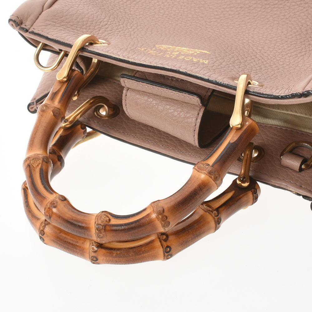 Gucci Bamboo 2way Pink beige gold hardware Ladies Handbag 368823