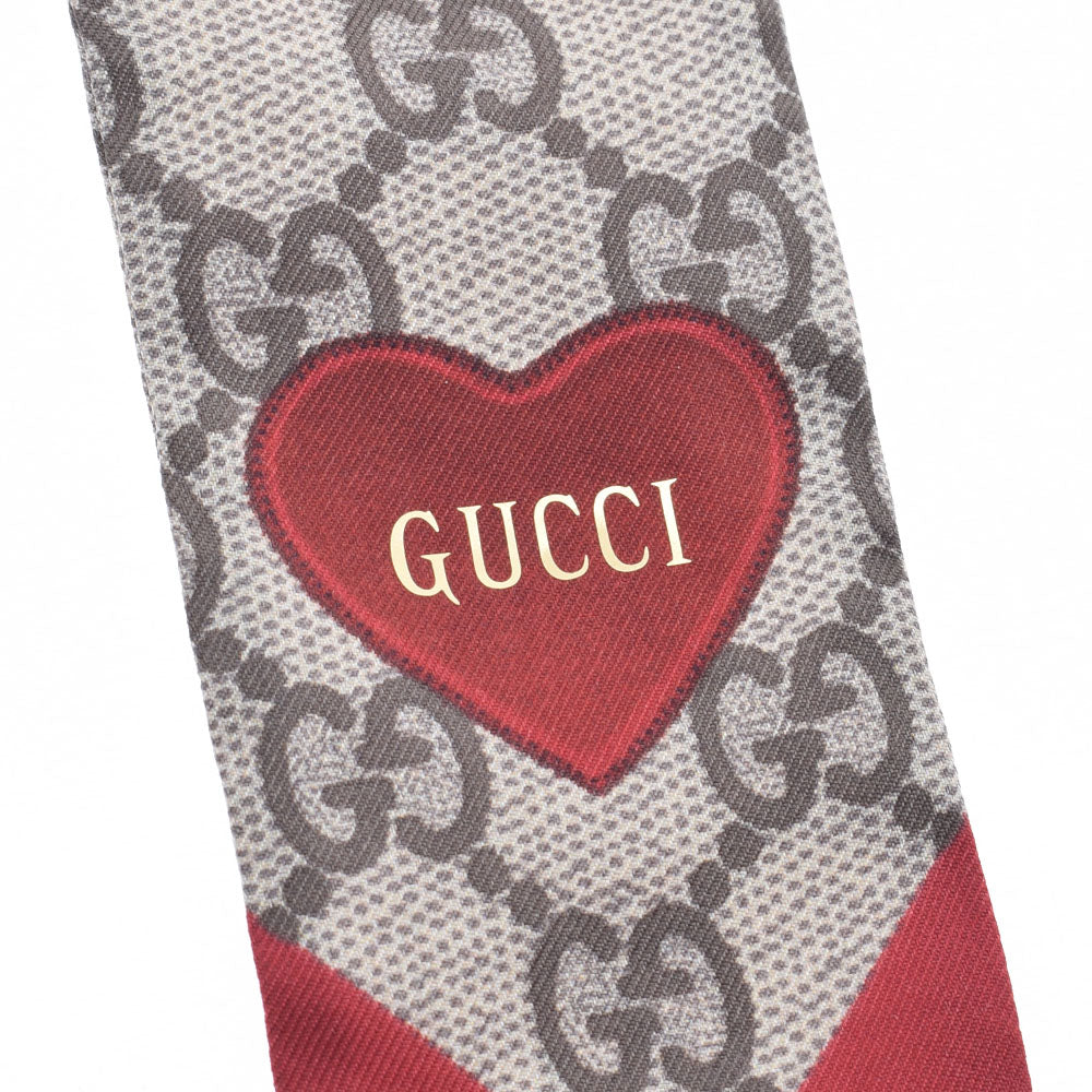 グッチシルクネックボウ GG柄 バレンタイン限定 ベージュ/レッド ユニセックス スカーフ 653020 GUCCI 中古 – 銀蔵オンライン