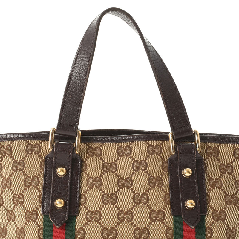 グッチミニトート ベージュ/ブラウン ゴールド金具 レディース GGキャンバス ハンドバッグ 139261 GUCCI 中古 – 銀蔵オンライン