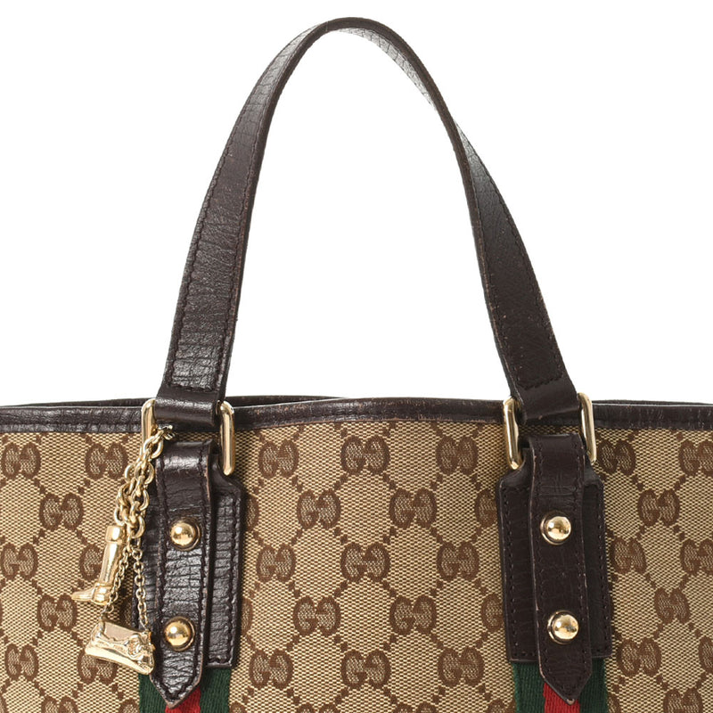 グッチミニトート ベージュ/ブラウン ゴールド金具 レディース GGキャンバス ハンドバッグ 139261 GUCCI 中古 – 銀蔵オンライン