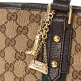 Gucci Gucci迷你手提袋米色/棕色金支架139261女士GG帆布手提包B等级二手Ginzo