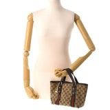 Gucci Gucci迷你手提袋米色/棕色金支架139261女士GG帆布手提包B等级二手Ginzo