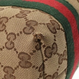 Gucci Gucci迷你手提袋米色/棕色金支架139261女士GG帆布手提包B等级二手Ginzo