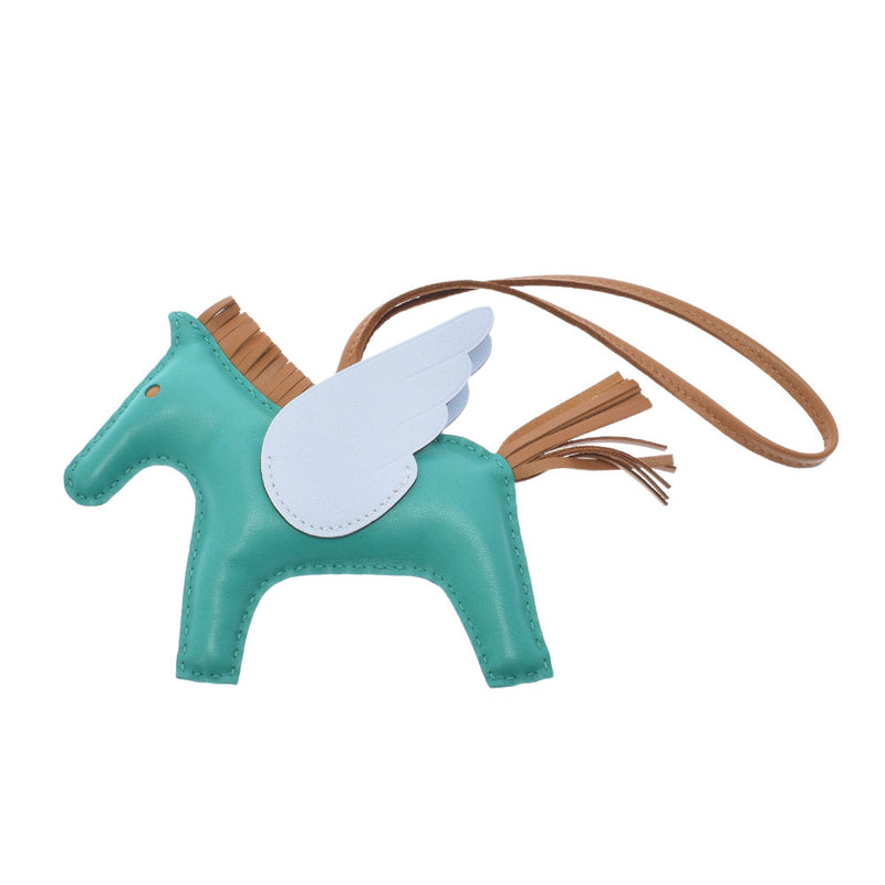 爱马仕爱马仕（Hermes Hermes）Rodeo MM Pegasus Bag Bag Charm Mint/芝麻/Blue Brum Z雕刻（大约2021年）Munise fortion Milo Milo KeyChain New Ginzo